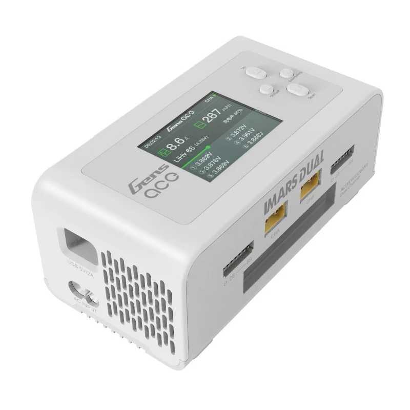 Gens Ace Imars Dual Channel AC200W/DC300Wx2 RC Ladegerät Weiß