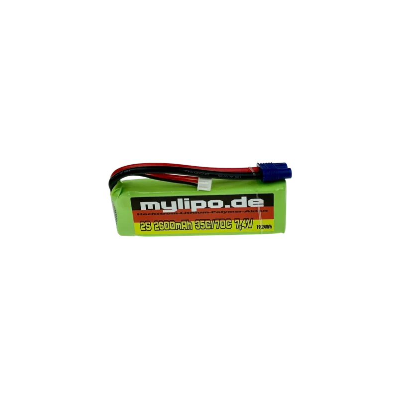 Mylipo Lipo Akku 2600mAh 7,4V 2S 35C/70C kompakt EC3 Stecker