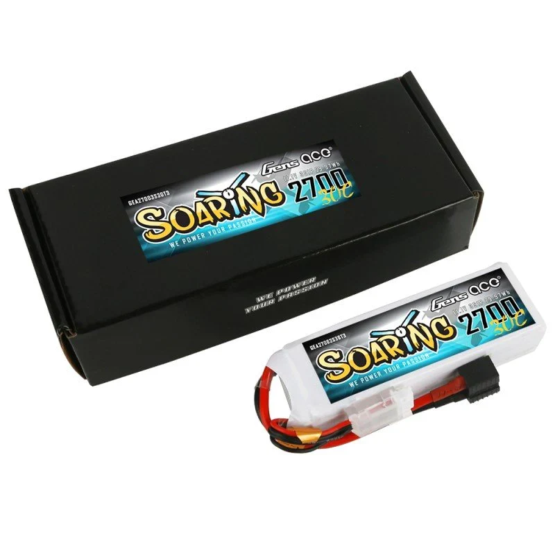 Gens Ace Soaring 2700mAh 11.1V 30C 3S1P LiPo Akkupack mit EC3/XT60/T-Stecker