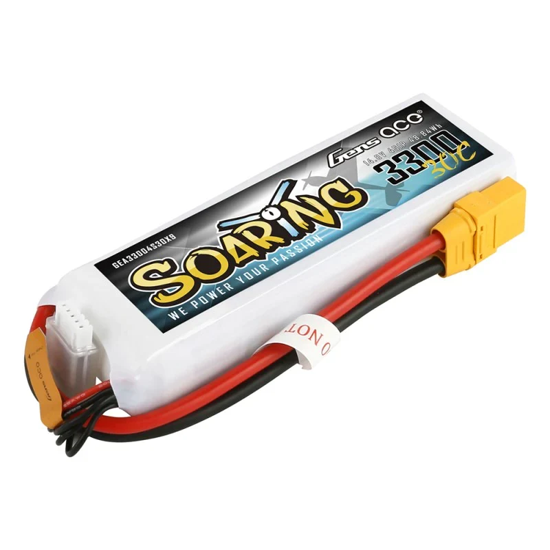 Gens Ace Soaring 3300mAh 14,8V 30C 4S1P Lipo Akkupack mit XT90 Stecker
