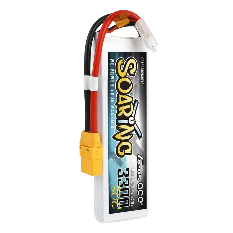 Gens Ace Soaring 3300mAh 7.4V 30C 2S1P Lipo Akkupack mit XT90 Stecker