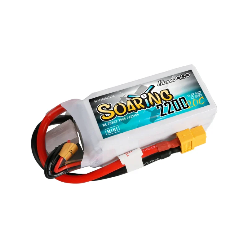 Gens Ace Soaring Mini 2200mAh 14,8V 20C 4S1P Lipo-Akkupack mit XT60-Stecker