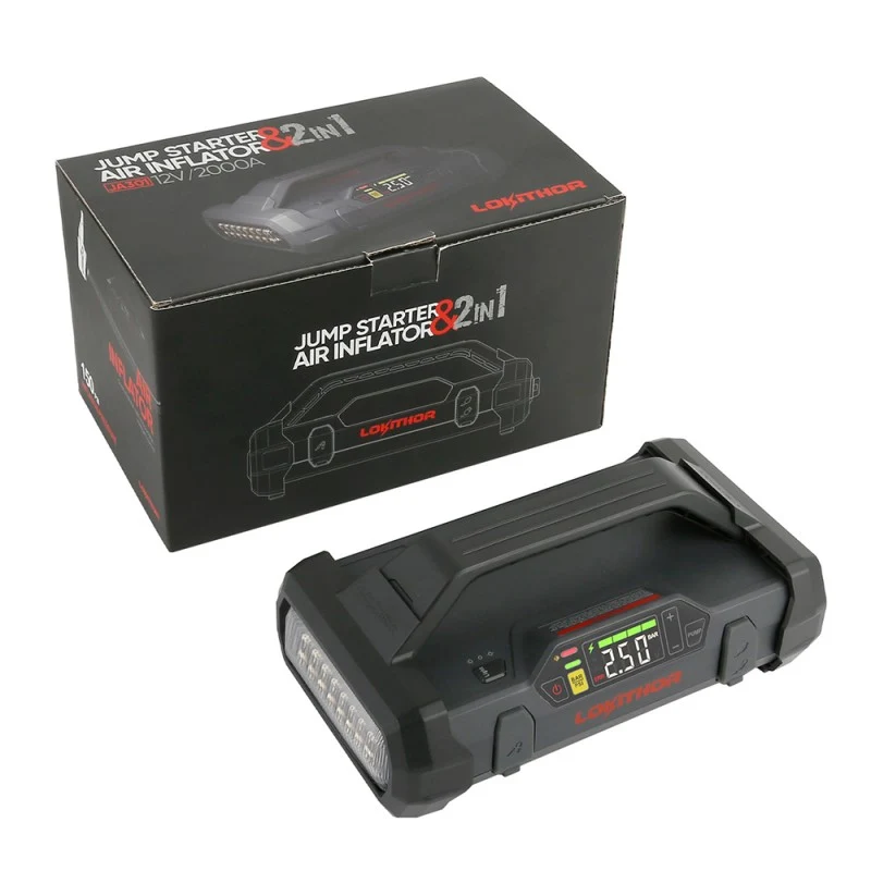 Lokithor 2000A 12V Lithium-Starthilfe mit 150 PSI Luftpumpe