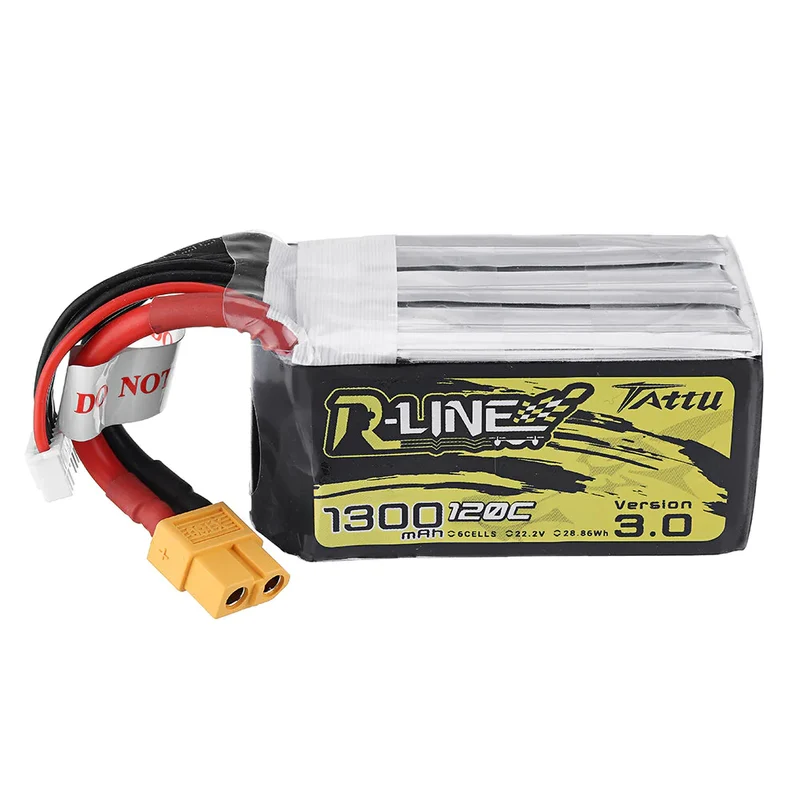 Tattu R-Line Version 3.0 1300mAh 22.2V 120C 6S1P Lipo Akku mit XT60 Stecker