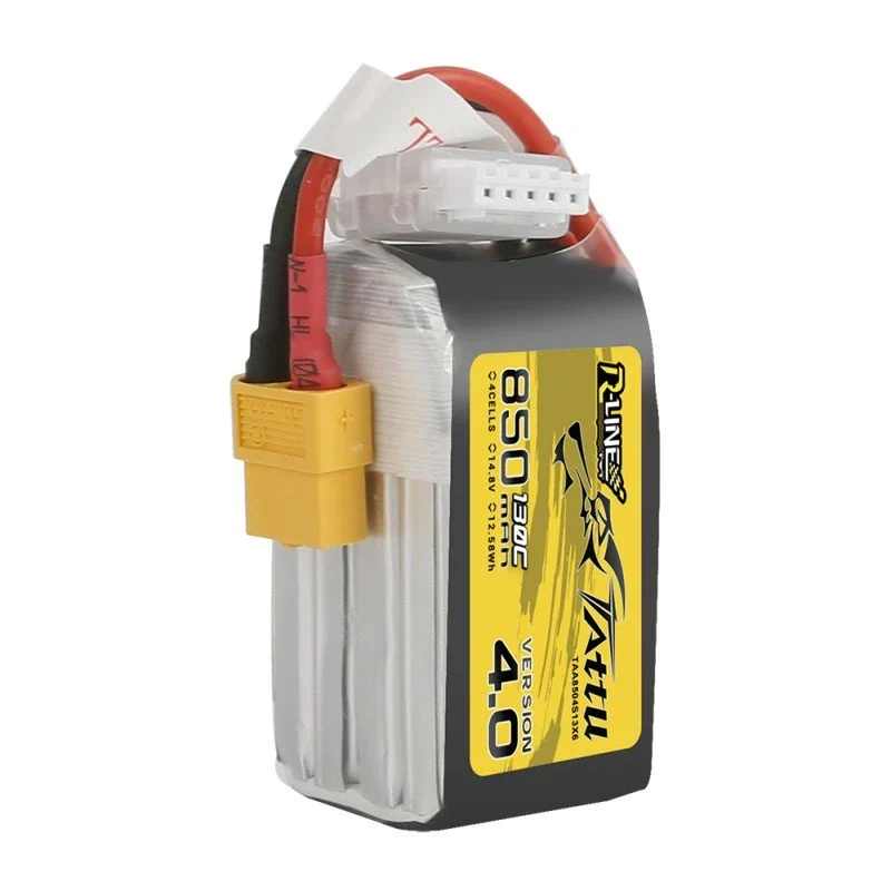 Tattu R-Line 850mAh 14.8V 4S1P 130C Lipo Akkupack mit XT60 Stecker