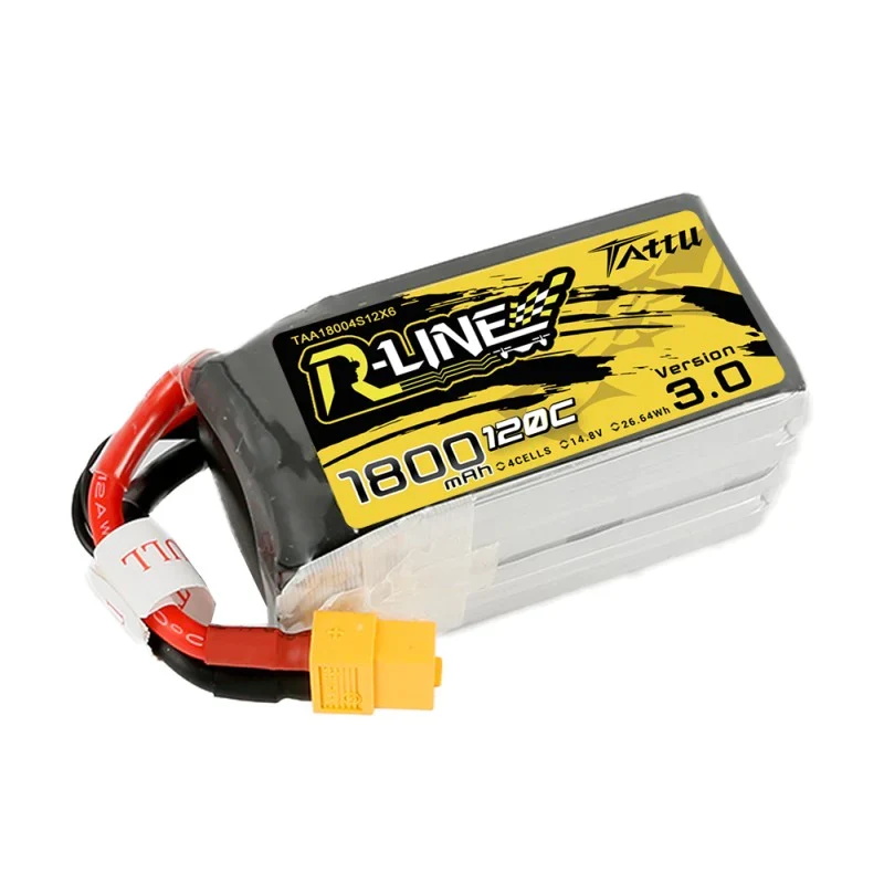 Tattu R-Line Version 3.0 1800mAh 14.8V 120C 4S1P Lipo Akku mit XT60 Stecker