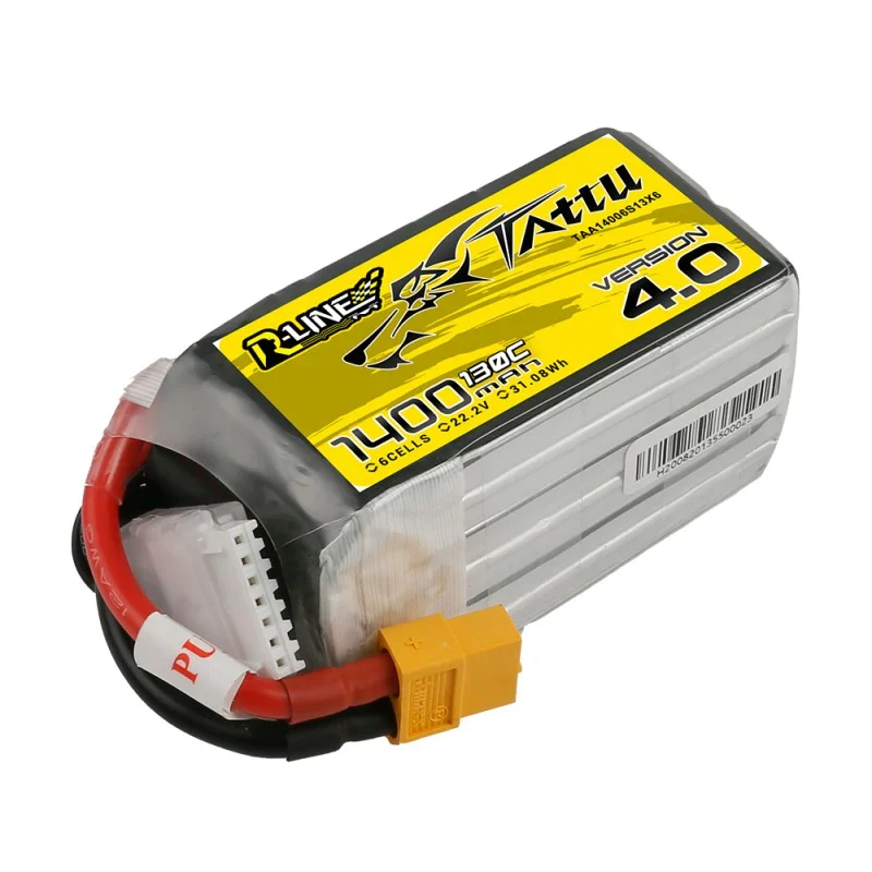 Tattu R-Line Version 4.0 1400mAh 22.2V 130C 6S1P Lipo Akku mit XT60 Stecker