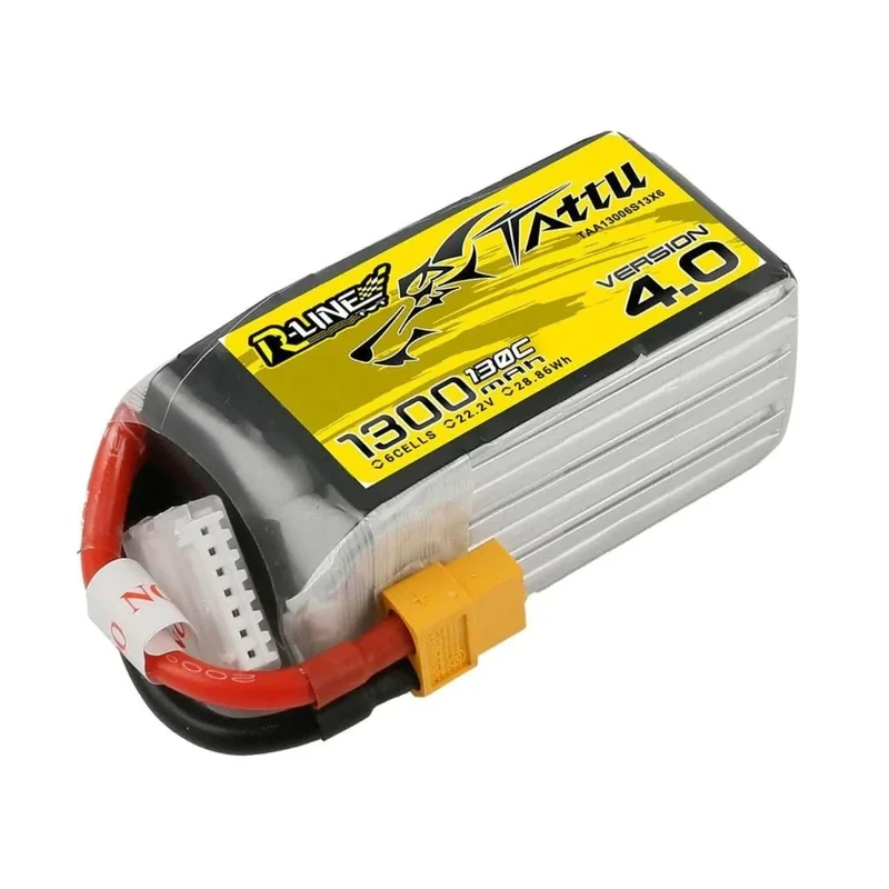 Tattu R-Line Version 4.0 1300mAh 22.2V 130C 6S1P Lipo Akku mit XT60 Stecker