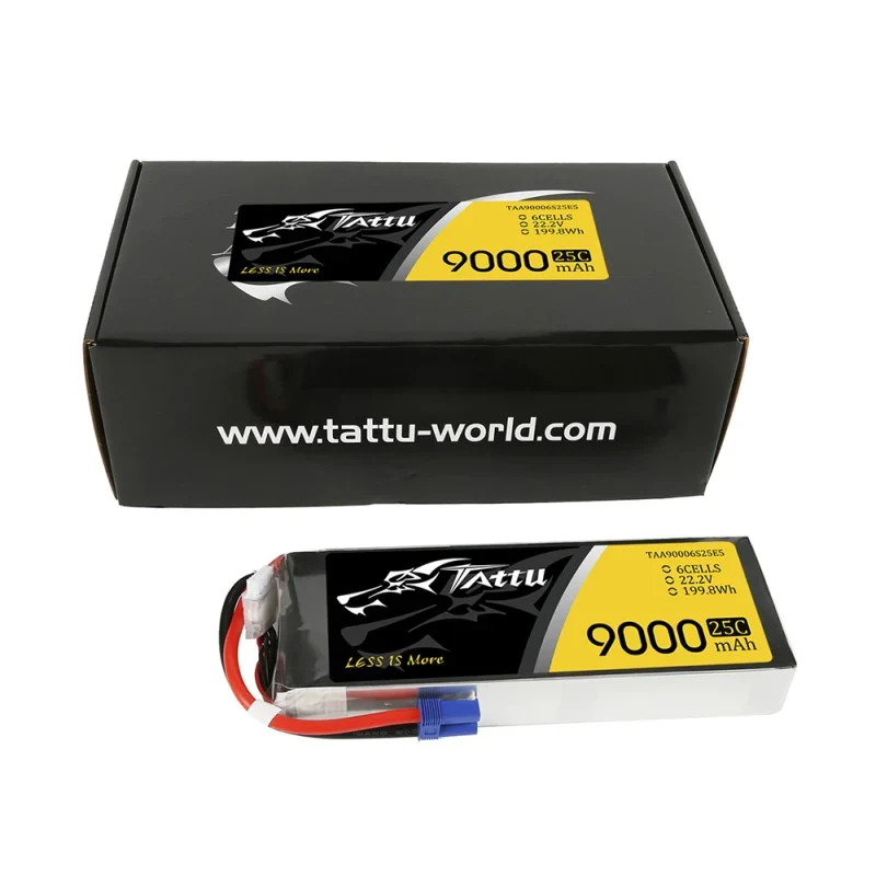 Tattu 9000mAh 22,2V 25C 6S1P Lipo Akkupack mit EC5