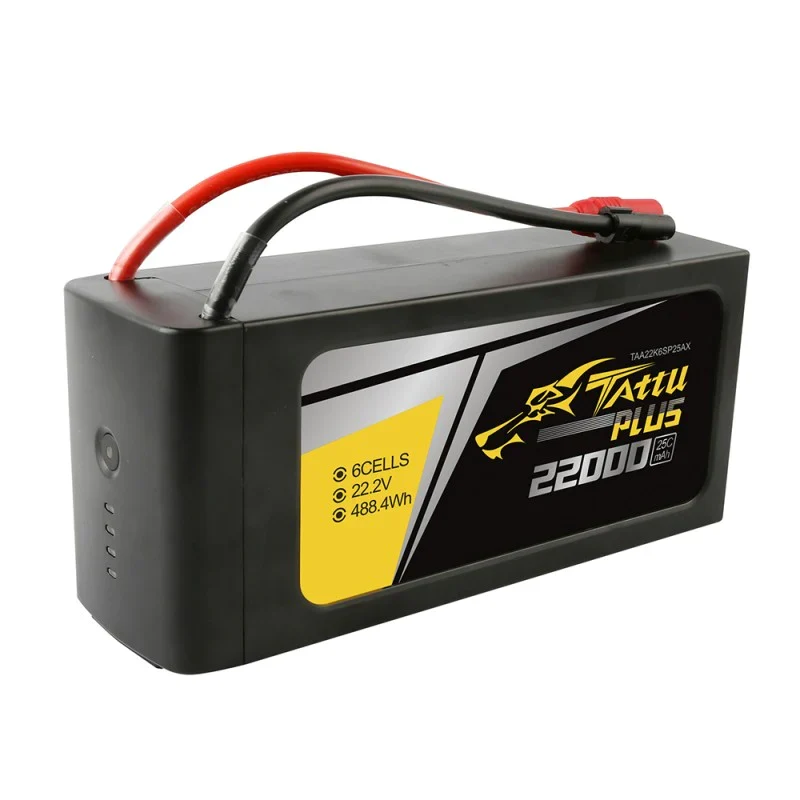 Tattu Plus 22000mAh 22,2V 25C 6S1P Lipo Akku Pack mit AS150+XT150 Stecker